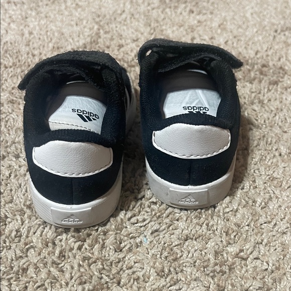 Adidas Kids Black and White Velcro Sneakers - Picture 4 of 6